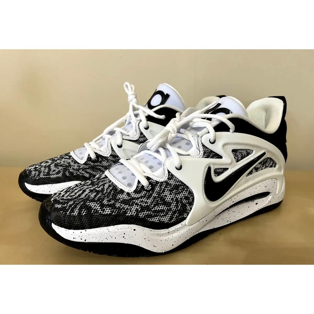 Nike KD 15 TB White Black Speckled Oreo Mens Basketball Shoes DO9826-100 12.5
